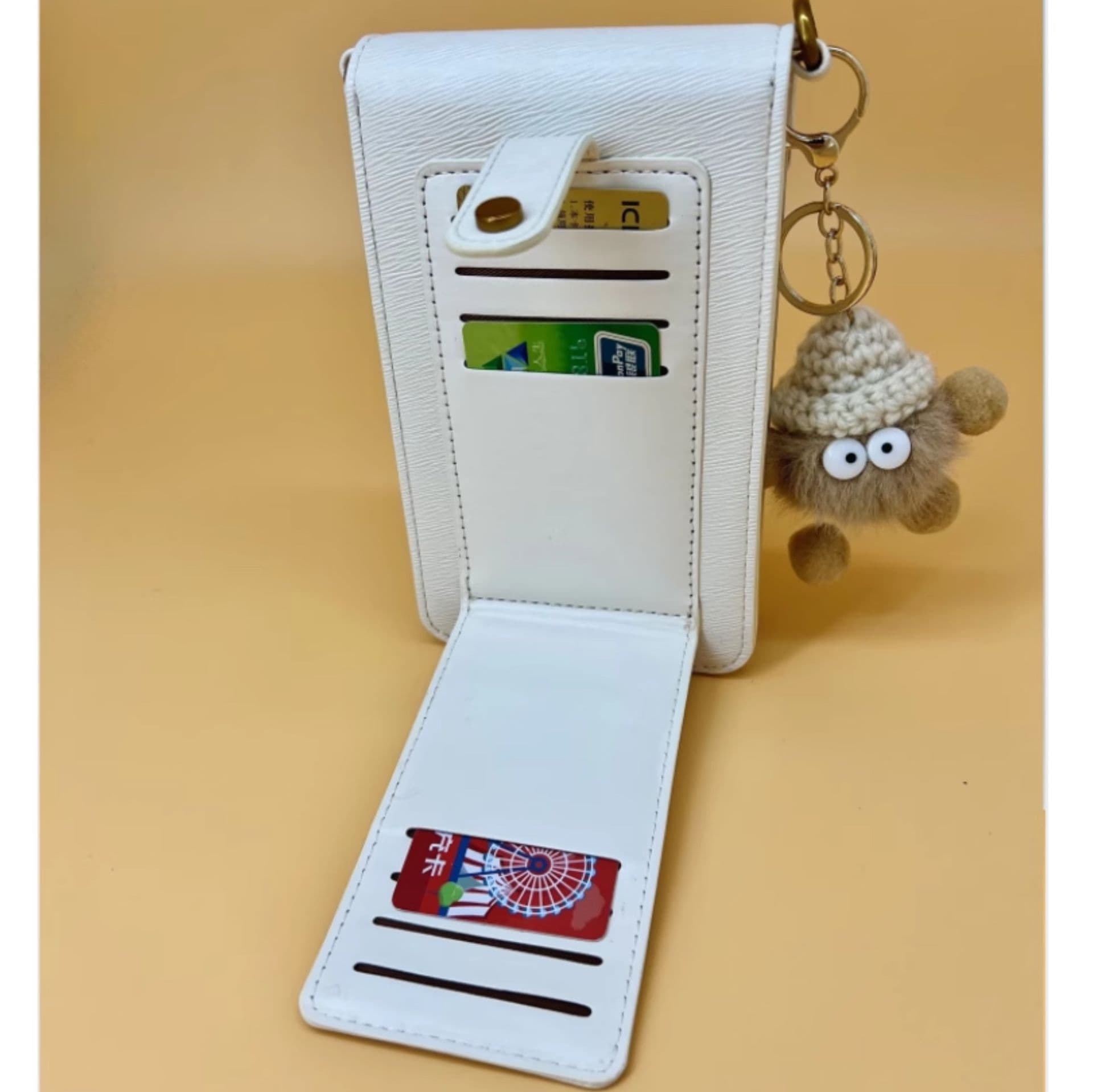 チェーン バッグ 金属留め具付き縦型ミニショルダーバッグ