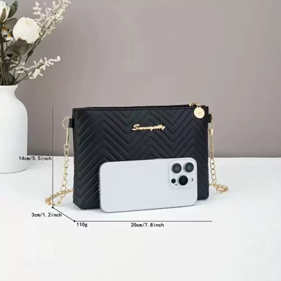 チェーン バッグ ジグザグ模様のミニショルダー