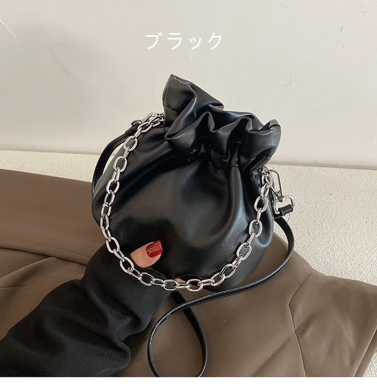 チェーン バッグ レトロ巾着型チェーンバッグ斜めがけショルダー