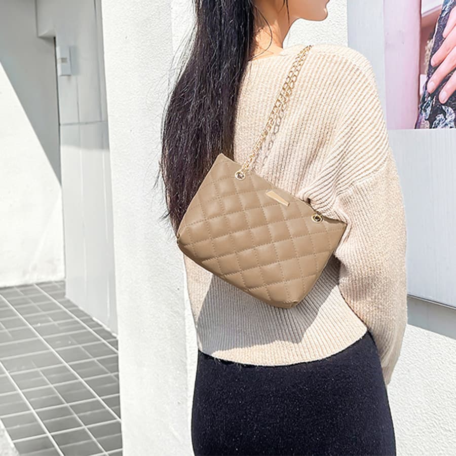 チェーン バッグ 菱格紋金飾ミニトート
